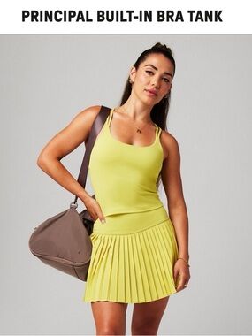 Fabletics Principal Built In Bra Tank, Citrine, Medium